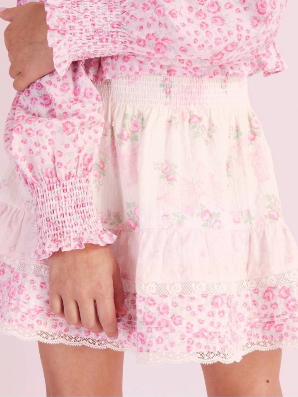 LoveShackFancy x Target Rose Pink 12 Girls Clara Blooming Bows Tiered Skirt